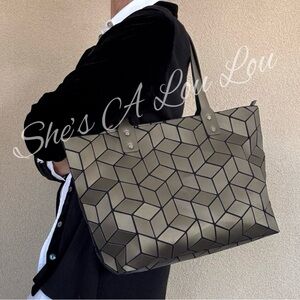 Patrizia Luca Geometric Black and Tan Tote